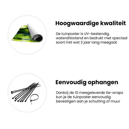Tuinposter informatie Groene en Zwarte Rook op een Witte Achtergrond