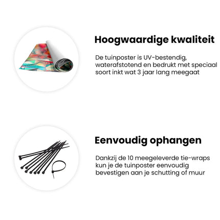 Tuinposter informatie Kleurrijke Driehoeken in de Vorm van Driehoeken