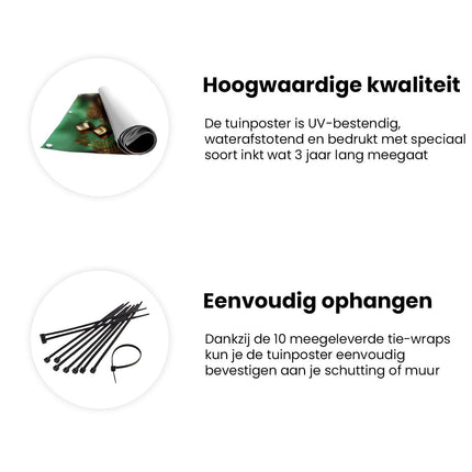 Tuinposter informatie Vrouw met Gouden Make-Up en Oorbellen