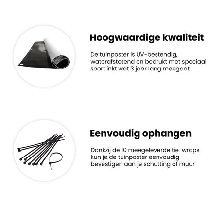 Tuinposter informatie Wereldkaart op een Zwarte Achtergrond