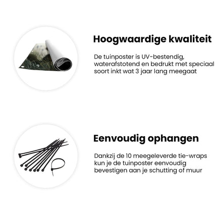 Tuinposter informatie Kunstwerk van een Groep Dieren in het Gras