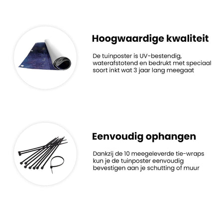 Tuinposter informatie Mensen die met Paraplu's in de Regen Lopen