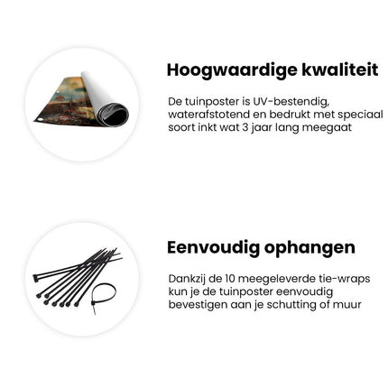 Tuinposter informatie Kunstwerk van Mensen in een Restaurant