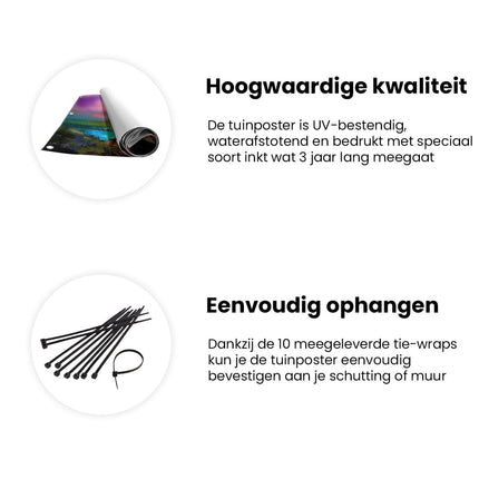Tuinposter informatie Kleurrijk Kunstwerk van een Huis in Schotland