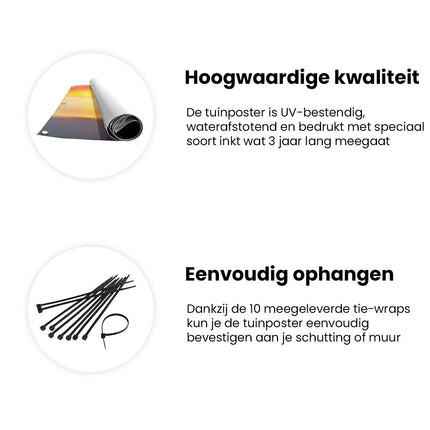 Tuinposter informatie Ondergaande Zon