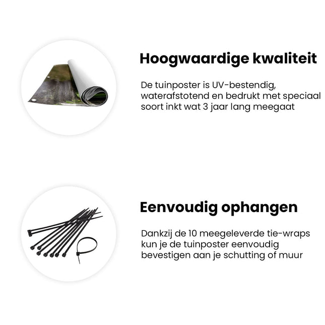 Tuinposter informatie Doorkijk naar een Waterspuwer