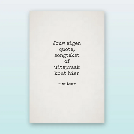 Gepersonaliseerde quote poster in typemachineletter op papier