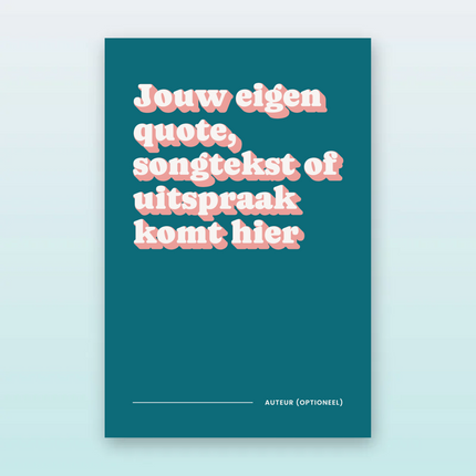 Gepersonaliseerde quote poster met 3D-tekst