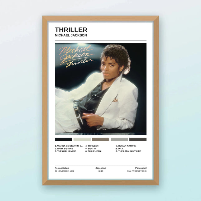 Album poster strak in houten lijst
