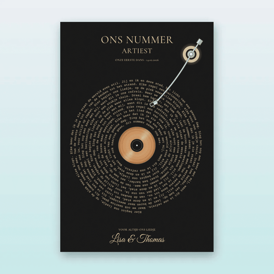 Songtekst Poster Gouden Vinyl – Luxe Editie