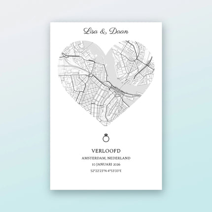 Stadsposter Verloofd – vooraanzicht