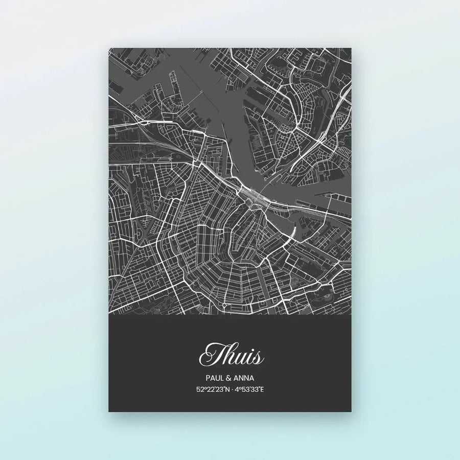 Stadsposter Thuis - Met namen en coördinaten