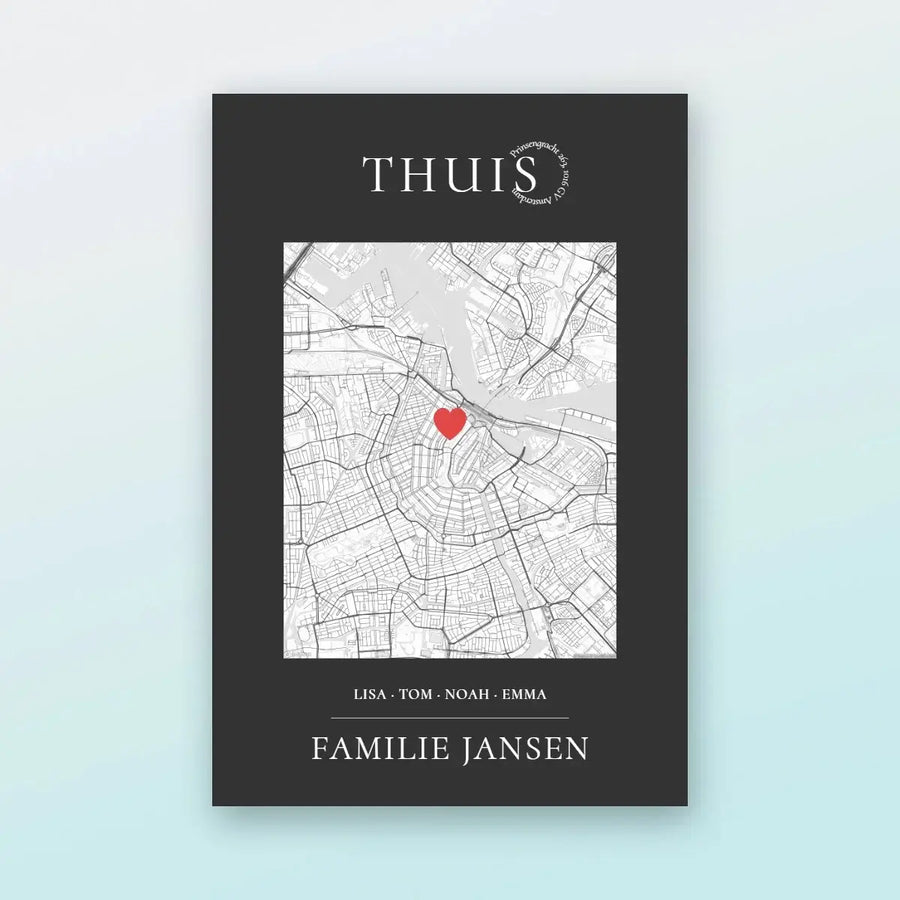 Familieposter Thuis - Met adresstempel